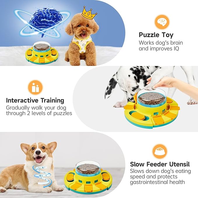 Dog Puzzle Toy Mental Stimulation - Level 2 in 1 Dogs Food Puzzles Toys