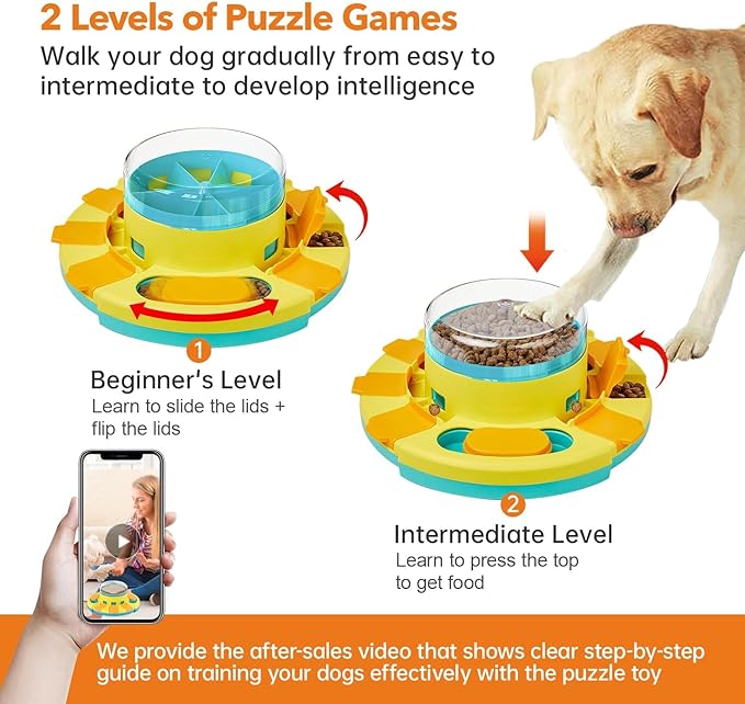 Dog Puzzle Toy Mental Stimulation - Level 2 in 1 Dogs Food Puzzles Toys